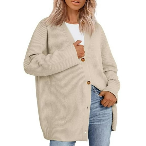 Women Cardigan Sweater Fall Outfits Cloth Fashion Button Front Casual Trendy Tops