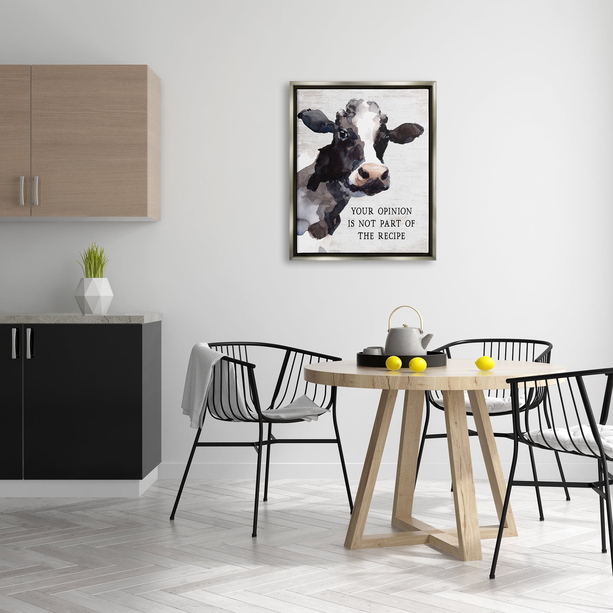 Stupell Industries Funny Country Kitchen Phrase Animals & Insects Painting Gray Floater Framed Art Print Wall Art, 25 x 31