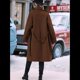 thumbnail image 4 of Gabardina de Lana Cruzada para Mujer, Abrigo de Invierno de Mezcla de Lana, Medio, Elegante. Marrón Oscuro XXL, 4 of 9