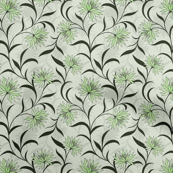 oneOone Velvet Light Green Fabric Floral Retro Craft Projects Decor Fabric Printed By The Yard 58 Inch Wide