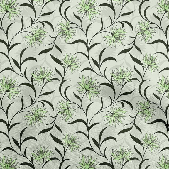 oneOone Rayon Light Green Fabric Floral Retro Sewing Material Print Fabric By The Yard 56 Inch Wide