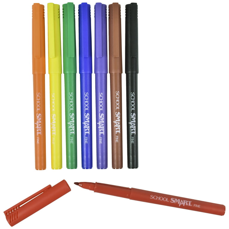 $1/mo - Finance  Basics Washable Round Tip Assorted School Marker  Pens, Pack of 24 Colors