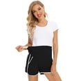 thumbnail image 2 of Fengqque Maternity Pants High Waist Support Casual Comfortable Pockets Loose Contrast Color Pregnant Shorts, 2 of 5