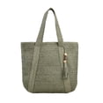 thumbnail image 4 of Bolso de hombro para mujer, estilo bohemio, tejido, para compras, elegante, tipo tote Verde, 4 of 9