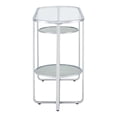 thumbnail image 4 of Furniture of America Jolle 2-Shelf Water Ripples Pattern Glass Top and Chrome Sofa Table, 4 of 7