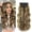 Chestnut Brown to Honey Blonde, variant on 24 Inch Clip In Hair Extensions 4 count Long Wavy Black Hair Extensions Clip Ins Curly Synthetic Hairpieces For Women Thick Wavy Contains Protein Hairpieces Clip Hair Extension For Girls