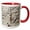 Red/White, variant on 3drose, Old Rough Concrete Texture with a Corroded Metal Fittings, 11oz Two-tone Yellow Mug