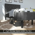 thumbnail image 4 of Costway Twin Upholstered Bed Frame Diamond Stitched Headboard Wood Slat Support, 4 of 10