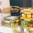 thumbnail image 3 of Food Storage Refrigerator Timekeeping Organizer Box PET Kitchen FridgeKeeping Bins Yellow 15.5 X 32.5 X 22.5Cm, 3 of 8