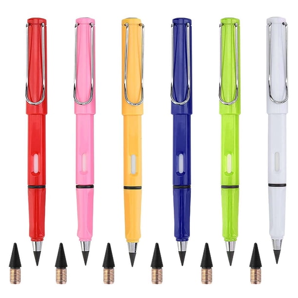 6pcs Lápices sin tinta Pluma de grafito Lápiz perpetuo eterno Sin pluma de tinta (1) Likrtyny Para estrenar