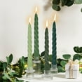 thumbnail image 4 of FCMSHAMD 7.3 inch Handmade Taper Candles Gradiented Green Candle Sticks Unscented Spiral Candles Sets for Home Decoration Wedding Party , Pack of 4, 4 of 6