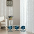 thumbnail image 5 of Sleep Zone Sheer Curtains Light Filtering Gold Edged Tufted Gentle Window Treatment Drapes for Bedroom Living Room 2 Panels, 42" x 95" Ivory White, 5 of 7