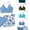 Blue, variant on RTKFRFLM Girls 3-Piece Swimsuit Set Solid Color Ruffle Tankini Bikini Bathing Suit with Cute Swim Skirt Underwear Swimwear for