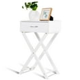 thumbnail image 1 of Costway Nightstand X-Shape Drawer Accent side End Table Modern Home Furniture White, 1 of 9