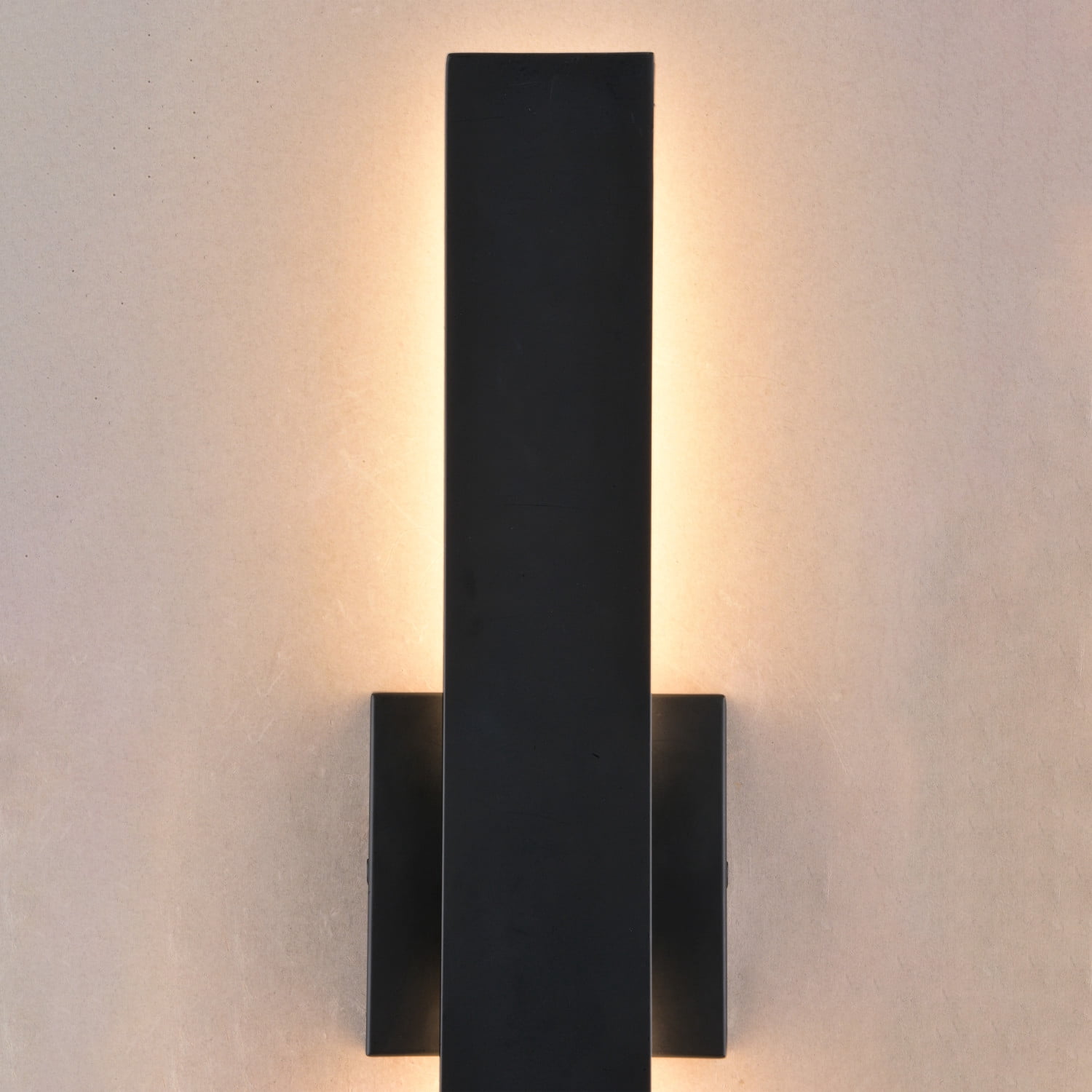 Owen Aluminum 1 Light Backlit Integrated LED Matte Black Indoor Outdoor Wall Light