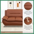 thumbnail image 3 of PonLiving Oversize Modern Leather Loveseat Living Room Furniture , Orange, 3 of 4