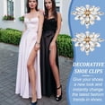 thumbnail image 7 of 2 PCS Crystal Shoe Clips Golden Color Alloy Shoe Clips Crystal Rhinestone Shoe Buckles Floral Pattern Shoe Buckles Removable Shoe Decoration for Shoes High Heel Wedding Shoe Charms, 7 of 7