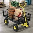 thumbnail image 6 of Jnismy Garden Cart Heavy Duty 880 Lbs Capacity,Utility Cart Wagon with Removable Sides and 180°rotating Handle for Yard, Lawn and Garden Hauler (Yellow), 6 of 12