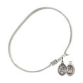 thumbnail image 2 of 6 1/4 inch Oval Eye Hook Bangle Bracelet w/ St. Christopher/Motorcycle in Sterling Silver, 2 of 3