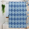 thumbnail image 6 of Moroccan Art Shower Curtain, Navy Blue Traditional Geometric Vintage Ethnic Texture Waterproof Shower Curtain Set with 12 Hooks Lightweight Bath Curtains Fabric Bathroom Decor 36x72 Inches, 6 of 9