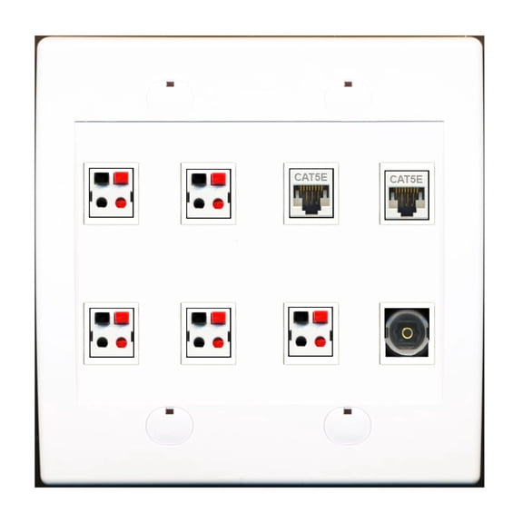 Ultra Spec Cables Custom Wall Plate White with up to 8 Keystone Ports