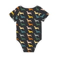 thumbnail image 2 of Daiia Plaid Dachshund Printed Unisex-Baby Short Sleeve Onesies Bodysuits Baby Climbing Clothes Soft and Comfortable Romper with Expandable Shoulder Design-6 Months, 2 of 8