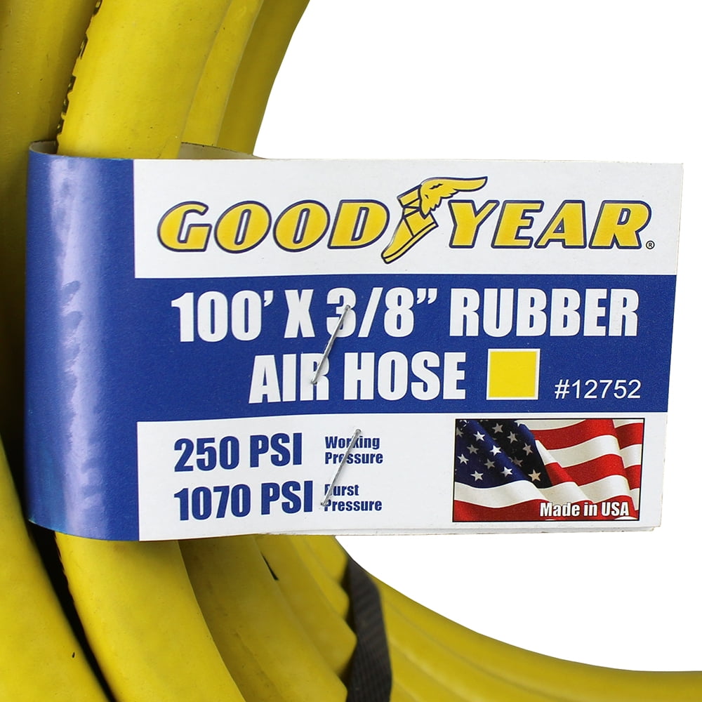 Goodyear Rubber Air Hose 100' ft. x 3/8" in. 250 PSI Air Compressor Hose 12752