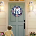 thumbnail image 4 of 4th Of July Door Hanging Decor 8in Wooden Patriotic Round Sign With Design For Independence Day Celebrations Front Door Decorations, 4 of 7