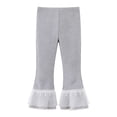 thumbnail image 3 of Kureaily Girls Summer Casual Capri Pants Flared Leggings Stretchy Soft Everyday Basic Bottoms For Toddler Kids/ 2-3 Years/ Little Kid (Gray), 3 of 5