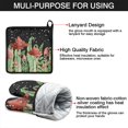 thumbnail image 7 of Red Mushroom Leaf Black Pattern Kitchen Oven Mitt and Pot Holder Sets 4 Pcs for Baking, Cooking and Grilling, Heat Resistant Up To 392 °F, 7 of 7