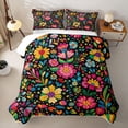 thumbnail image 2 of Homewish Boho Watercolor Floral Twin Quilt Set,Peony Daisy Flower Twin Coverlet Set,Multicolor,2-Piece, 2 of 7