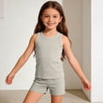 thumbnail image 3 of FAIWAD Girls Tank Tops Summer Sleeveless Ribbed Knit Tops Kids Dance Workout Shirts Casual Basic Undershirts, 3 of 9