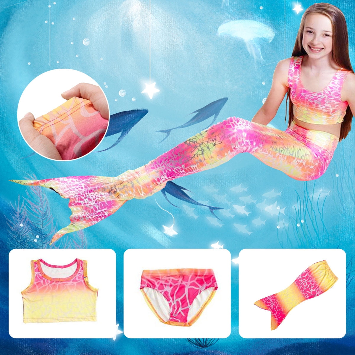 walmart girls mermaid bathing suit