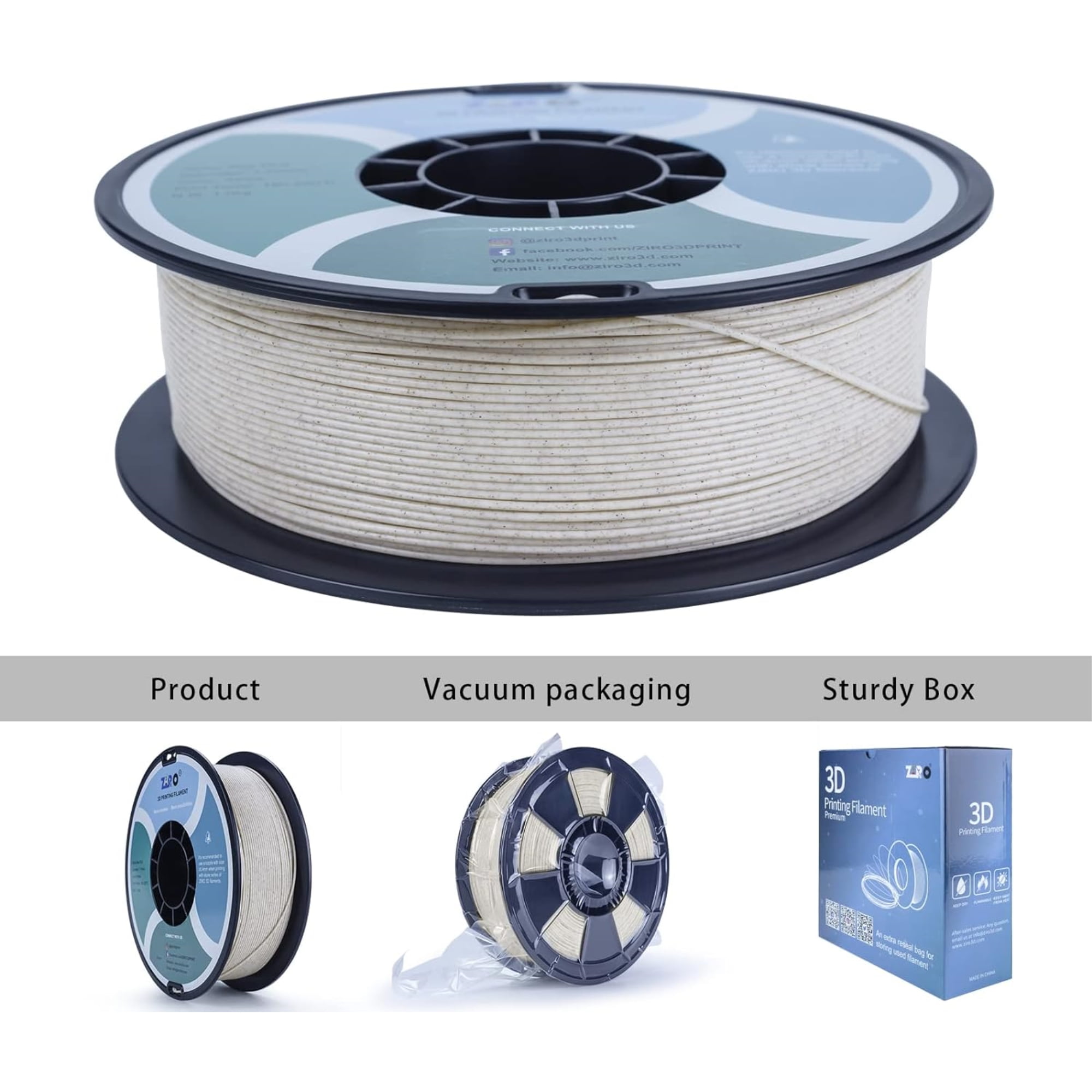 Ziro ''''Stone'''' Series Marble PLA Filament, 1.75mm, 1kg Spool, Dimensional Accuracy +/- 0.03mm