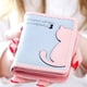 thumbnail image 3 of Cartera de mujer estilo coreano con cremallera de medio lado y diseño de gato de dibujos animados, cartera pequeña plegable para estudiantes, monedero de mano para mujer, 3 of 6