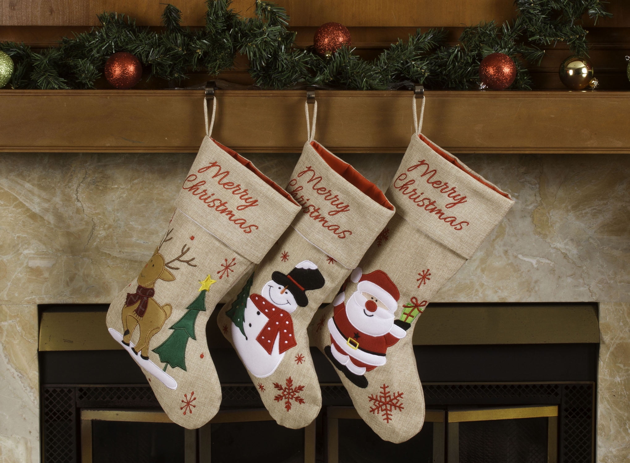 Lexi Home 18” 3 Pc Set Multicolor Christmas Stocking Merry