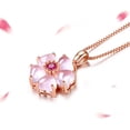 thumbnail image 3 of Rose Gold Cherry Blossoms Necklace for Graduation Pink Beautiful Artificial Stone Crystal Necklace Best Gifts for Women Friend Lover, 3 of 7