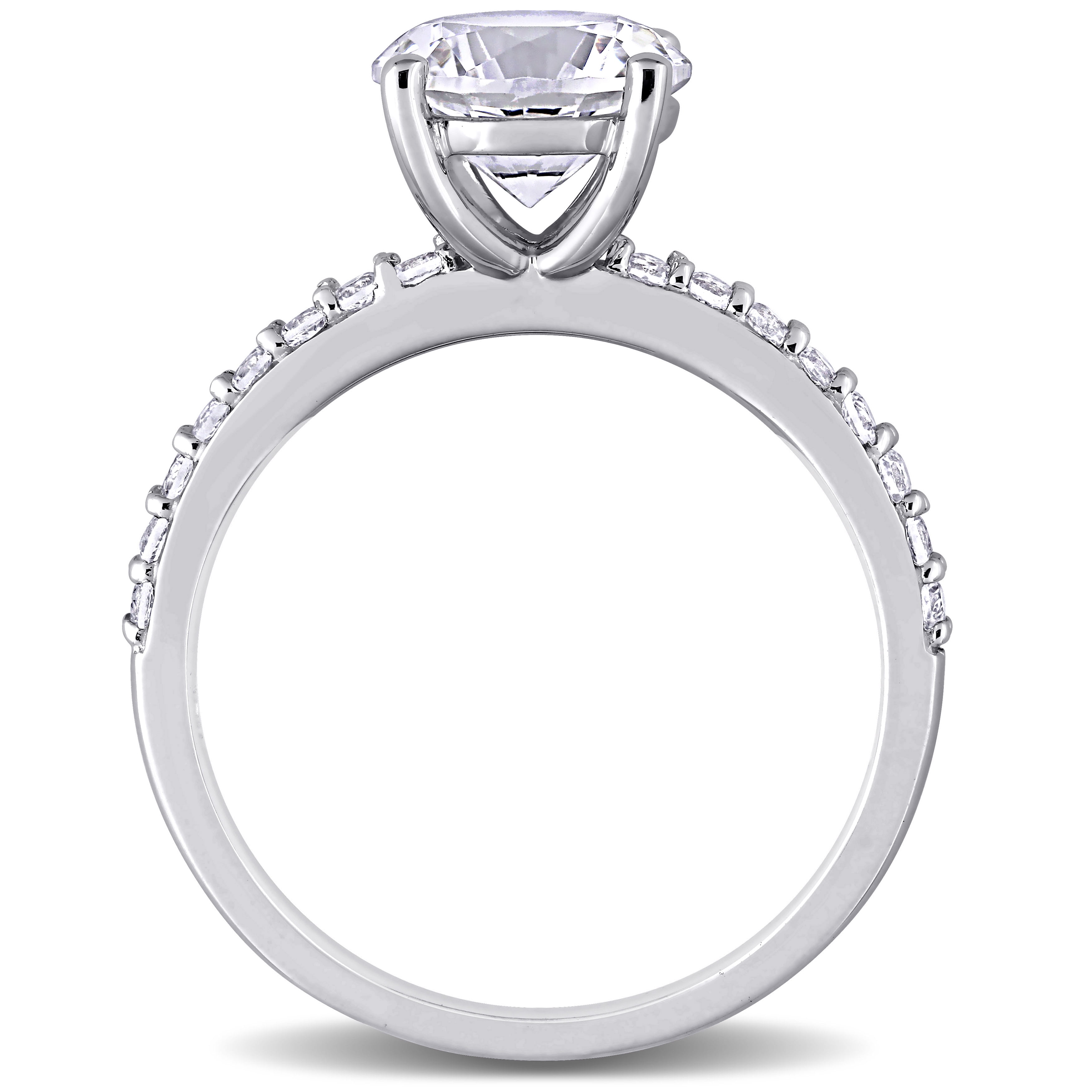 Everly Women's 2-3/4 CT TGW Created White Sapphire Engagement Ring in 10K White Gold