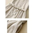 thumbnail image 2 of Wowcloth Flowy Dress for Women Solid Color Elastic Waisted Comfort Classic Mini Dresses Loose Beach Cotton Linen Sundress, 2 of 5