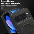 thumbnail image 5 of Dteck Magnetic Case for Google Pixel 9 Pro XL, Compatible with MagSafe, PU Leather TPU Bumper Shockproof Protective Cover with Kickstand,Black, 5 of 6