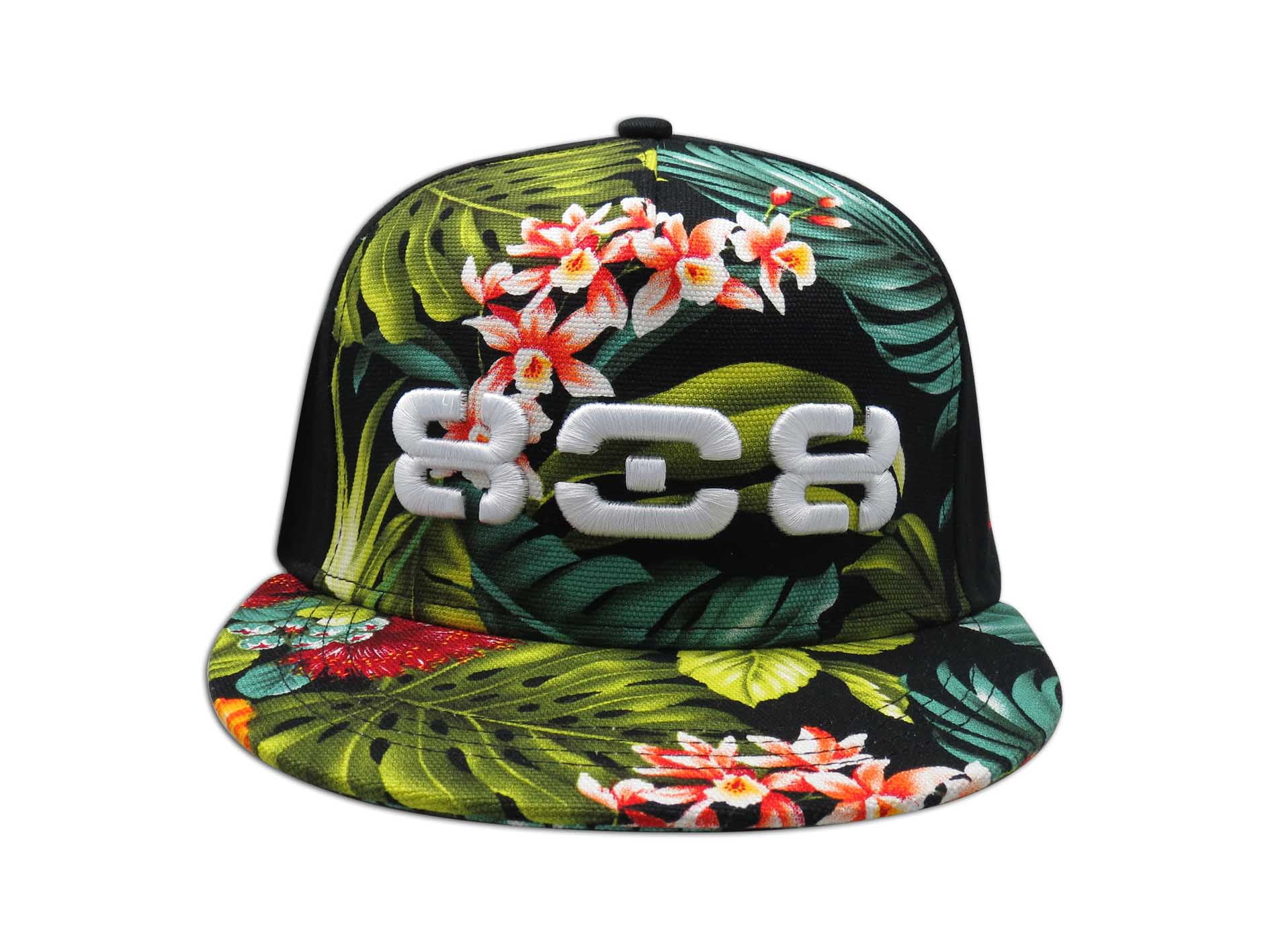 Hibiscus Floral Embroidered Cap