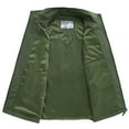thumbnail image 4 of IYTR Men's Work Clothes Jacket Sleeveless Jacket Zipper Stand-up Collar Coat Outdoor Sports Photography Leisure Coat with Pocket Solid Color Army Green-A XXL, 4 of 5