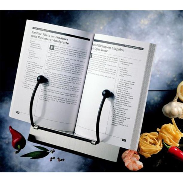 Steel Cookbook Holder Spring Loaded Twin Folding