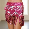 thumbnail image 2 of Wxolcjlv Women's Sequin Fringe Wrap Mini Skirt Tie Waist Dance Club Short Skirts, 2 of 4