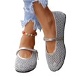 thumbnail image 5 of Willtoo Mesh Ballet Flats for Women Buckle Strap Comfy Casual Office Fishnet Ballerina Flat Shoes, 5 of 5