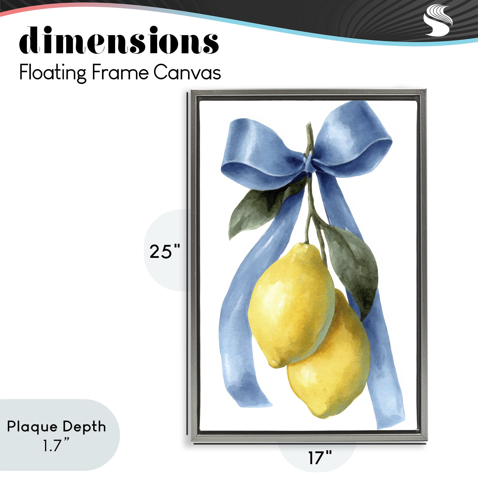 Stupell Industries Sweet & Sour Lemons Gray Framed Floater Canvas Wall Art, design by Petal Prints Design
