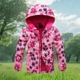 thumbnail image 2 of DHFJKG Jackets Girls Lined Windbreaker Colorful Printed Zipper Jacket Outdoor Raincoat Softshell Warm Hooded Coat For Toddler Youth Kids Long Sleeve Cozy Outerwear, 2 of 3