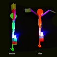 thumbnail image 4 of 1/3/5/10/20/50/100 piezas de juguete de luz increíble, flecha, cohete, helicóptero, juguete volador, juguetes de luz LED, regalo divertido para fiesta, banda de goma, catapulta, 4 of 5