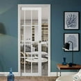 thumbnail image 3 of Sliding French Pocket Door with Clear Glass 12 Lites | Felicia 3355 White Silk | Kit Trims Rail Hardware | Solid Wood Interior Bedroom Sturdy Doors, 3 of 6