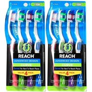 Reach Advanced Design Curve Firm Toothbrushes, 4 Count (Pack of 2) Total 8 Toothbrushes, Colors May Vary